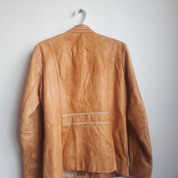 GAP Tan Leather Jacket - Women’s Size L - Picture 8 of 8